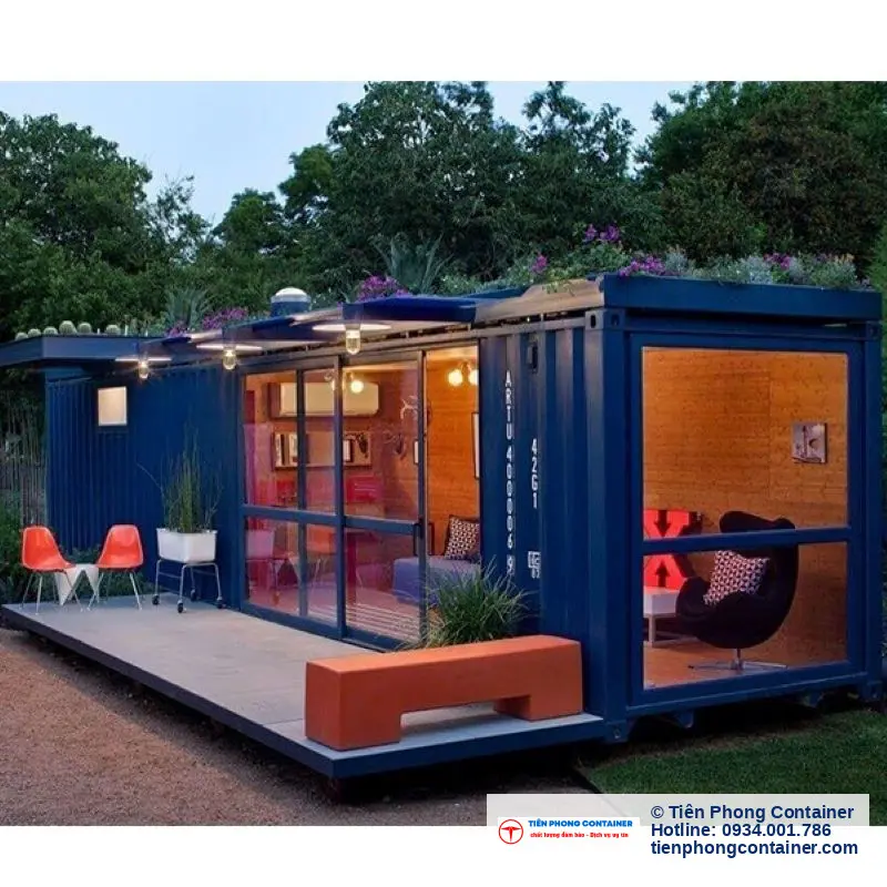 Container sơn màu dán decal thương hiệu theo yêu cầu sự kiện