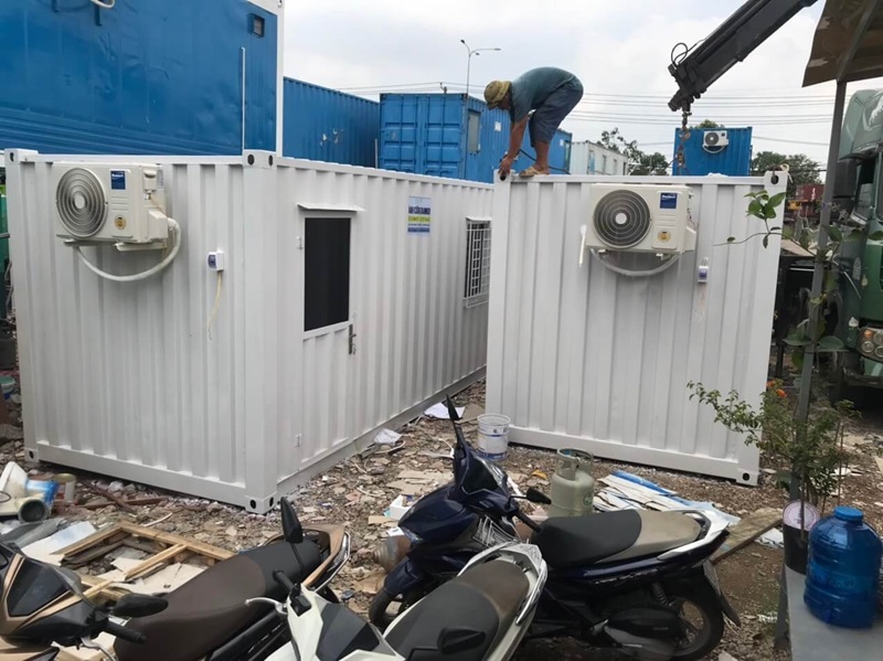 lắp đặt điều hòa trong container văn phòng